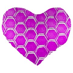 Hexagon Windows  Large 19  Premium Heart Shape Cushions