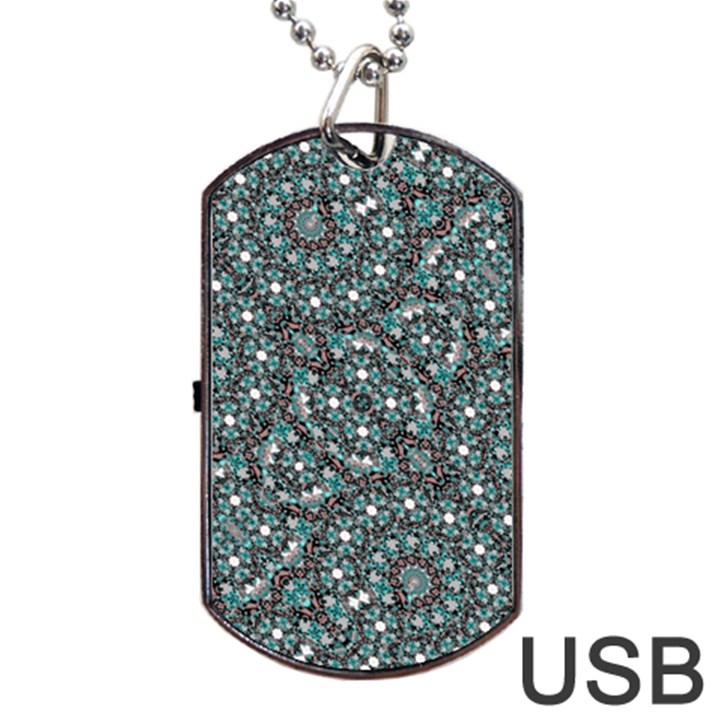 Intricate Texture Ornate Camouflage Pattern Dog Tag USB Flash (Two Sides)