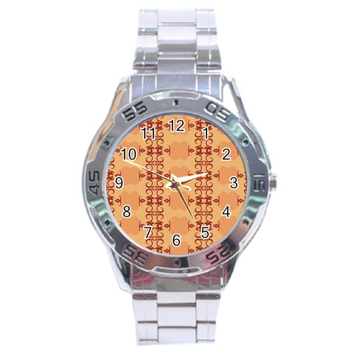 Background Wallpaper Brown Stainless Steel Analogue Watch