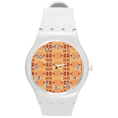 Background Wallpaper Brown Round Plastic Sport Watch (m)