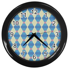 Pattern Texture Chevron Wall Clock (black)