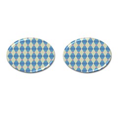 Pattern Texture Chevron Cufflinks (oval)