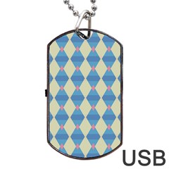 Pattern Texture Chevron Dog Tag Usb Flash (one Side)