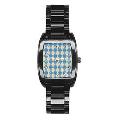 Pattern Texture Chevron Stainless Steel Barrel Watch