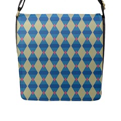 Pattern Texture Chevron Flap Closure Messenger Bag (l)