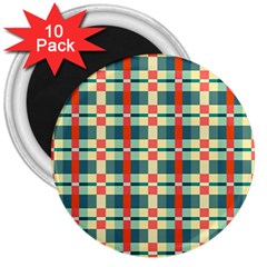 Texture Plaid 3  Magnets (10 Pack) 