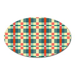 Texture Plaid Oval Magnet