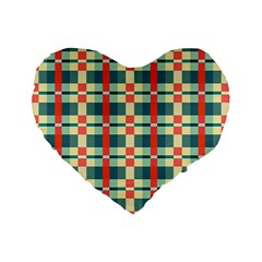 Texture Plaid Standard 16  Premium Heart Shape Cushions