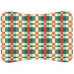 Texture Plaid Velour Seat Head Rest Cushion