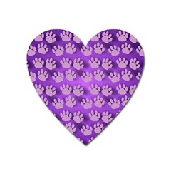 Pattern Texture Feet Dog Purple Heart Magnet