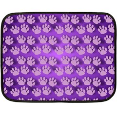 Pattern Texture Feet Dog Purple Fleece Blanket (mini)