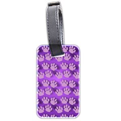 Pattern Texture Feet Dog Purple Luggage Tag (two Sides)