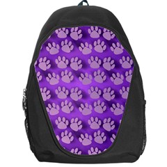 Pattern Texture Feet Dog Purple Backpack Bag