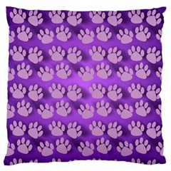 Pattern Texture Feet Dog Purple Large Flano Cushion Case (one Side)