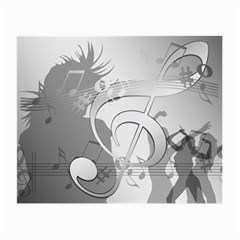 Dance Music Treble Clef Sound Girl Small Glasses Cloth (2 Sides) by Dutashop