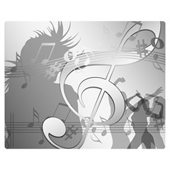 Dance Music Treble Clef Sound Girl Double Sided Flano Blanket (medium) 