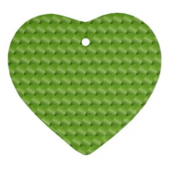 Green Pattern Ornate Background Ornament (heart)