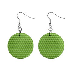 Green Pattern Ornate Background Mini Button Earrings