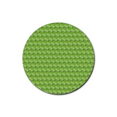 Green Pattern Ornate Background Rubber Coaster (round) 