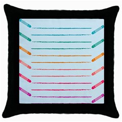 Crayon Background School Paper Throw Pillow Case (black)