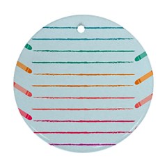 Crayon Background School Paper Round Ornament (two Sides)