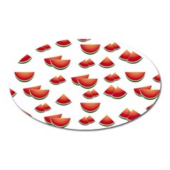 Summer Watermelon Pattern Oval Magnet by Dutashop