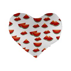 Summer Watermelon Pattern Standard 16  Premium Heart Shape Cushions