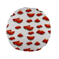 Summer Watermelon Pattern Standard 15  Premium Flano Round Cushions by Dutashop