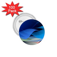 Flower Background Blue Design 1 75  Buttons (100 Pack) 