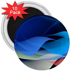 Flower Background Blue Design 3  Magnets (10 Pack) 
