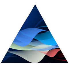 Flower Background Blue Design Wooden Puzzle Triangle by Dutashop