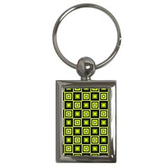 Green Pattern Square Squares Key Chain (rectangle)