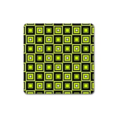 Green Pattern Square Squares Square Magnet by Dutashop