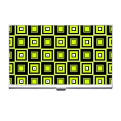 Green Pattern Square Squares Business Card Holder