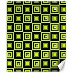 Green Pattern Square Squares Canvas 8  X 10 