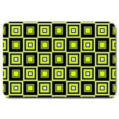 Green Pattern Square Squares Large Doormat  by Dutashop