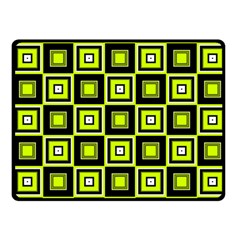 Green Pattern Square Squares Fleece Blanket (small)