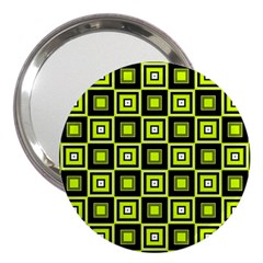 Green Pattern Square Squares 3  Handbag Mirrors