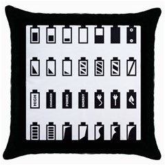 Battery Icons Charge Throw Pillow Case (black)