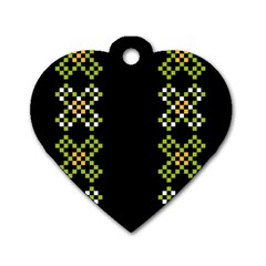 Pattern Background Vector Seamless Dog Tag Heart (one Side)