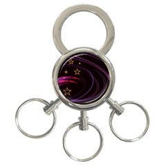 Background Abstract Star 3-ring Key Chain