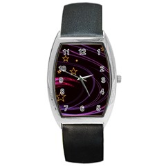 Background Abstract Star Barrel Style Metal Watch