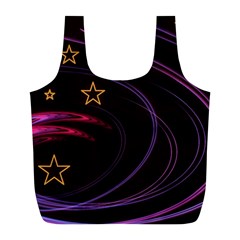 Background Abstract Star Full Print Recycle Bag (l)