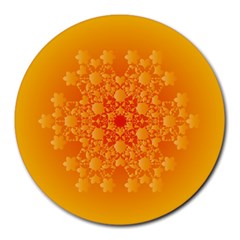 Fractal Yellow Orange Round Mousepads