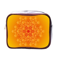 Fractal Yellow Orange Mini Toiletries Bag (one Side)