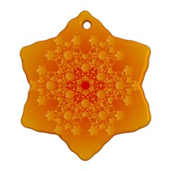 Fractal Yellow Orange Snowflake Ornament (two Sides)