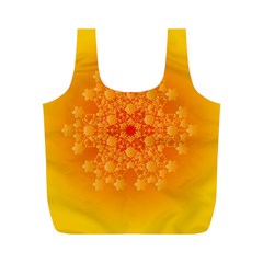 Fractal Yellow Orange Full Print Recycle Bag (m) by Dutashop