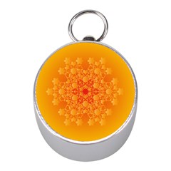 Fractal Yellow Orange Mini Silver Compasses