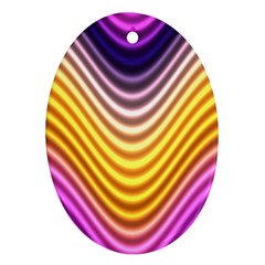 Wave Line Waveform Sound Orange Ornament (oval)