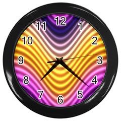 Wave Line Waveform Sound Orange Wall Clock (black)